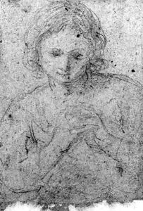 A woman praying by Giovanni Francesco Barbieri