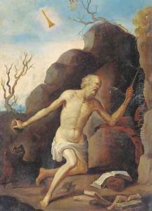 Saint Jerome in the wilderness by Giovanni Francesco Barbieri
