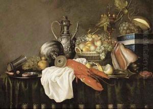 A lobster on a white cloth