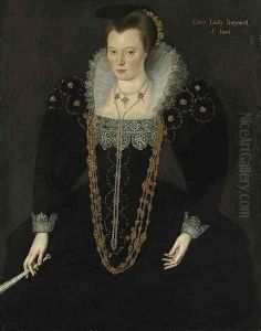 Portrait of Lucy, Lady Reynell of Ford by Marcus The Younger Gheerhaerdts