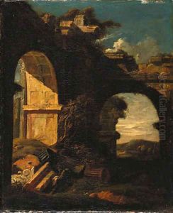 Classical ruins in a landscape Classical ruins in a landscape