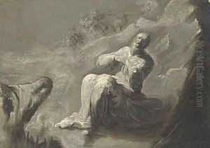 Jonah and the Whale, en grisaille by Nicola Grassi