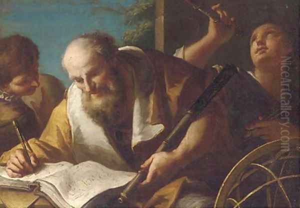An astronomer with his assistants - view 1