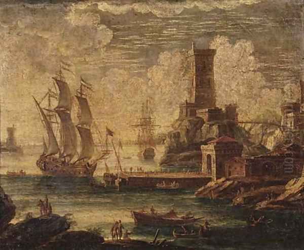 A Mediterranean coastal harbour with moored shipping - view 1