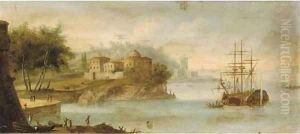 A Mediterranean coastal harbour; and A Mediterranean coastal inlet by Orazio Grevenbroeck