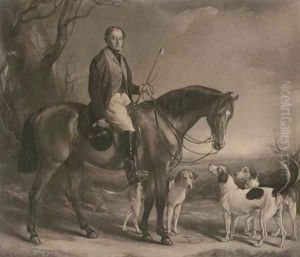 Henry Lascelles, 3rd Earl of Harewood (1797-1857), on horseback with his hounds, by George Raphael Ward by Sir Francis Grant