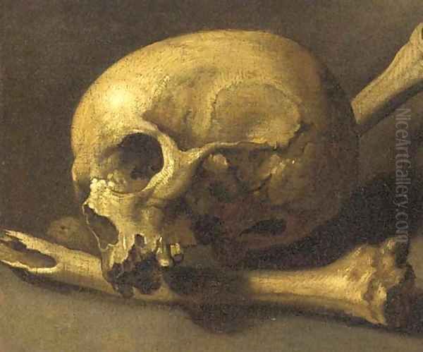 A momento mori of a skull and bones - view 1