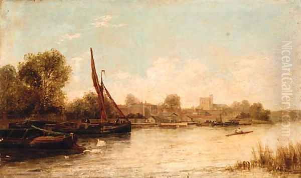 A man skulling on the Thames at Twickenham - view 1