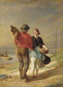 A romantic encounter on the coast by Vital De Gronckel