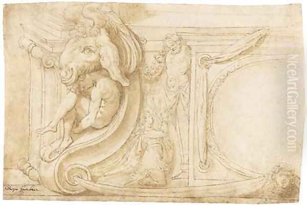 The corner of a classical altar - view 1