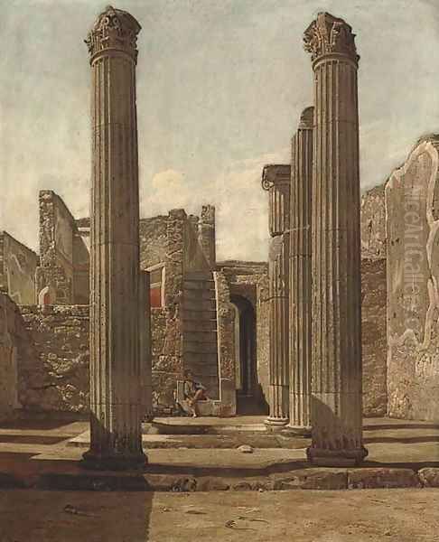 A figure in a classical ruin - view 1