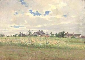 Cottages in summer pasture by Gustave Garaud