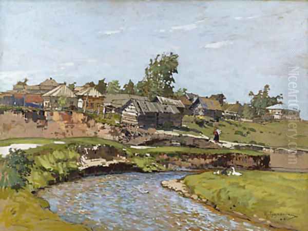 Russian Village by a River - view 1