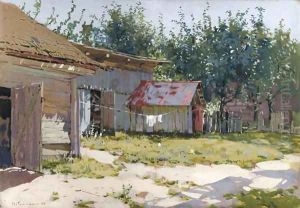 A backyard in summer