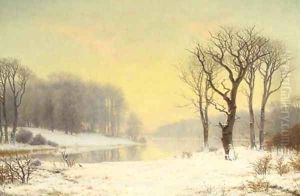 Early morning in winter by Nordahl Peter Frederik Grove