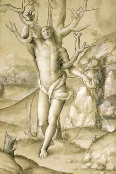 Saint Sebastian in an extensive landscape - view 1