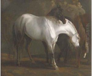 Mares in a landscape by Sawrey Gilpin