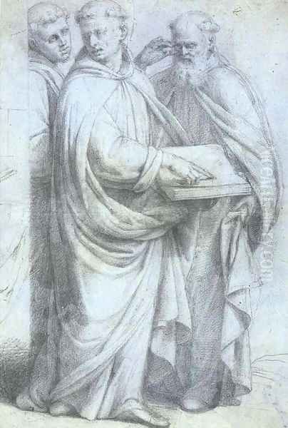 Three ecclesiastics discussing the Bible - view 1