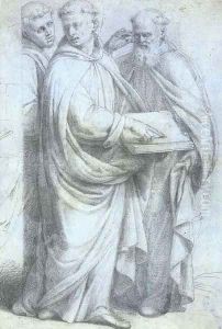 Three ecclesiastics discussing the Bible by Bartolomeo Roverio, Il Genovesino