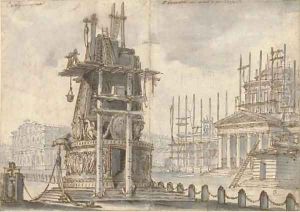 A set design for an opera called by Bernardino Galliari