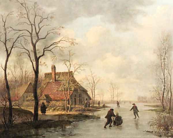 A winter landscape with skaters - view 1