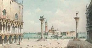 The Doge's Palace and the Piazzetta, San Giorgio Maggiore beyond by Marco Grubas