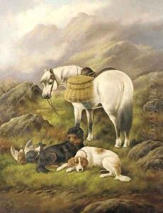 Setters and a pony with the day's bag by John Gifford