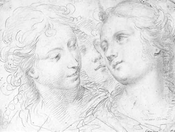Three studies of female heads - view 1