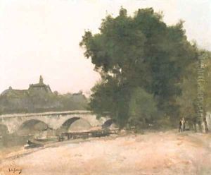 Au bord du Seine by Eugne-Louis Gillot