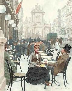 The Sidewalk Cafe by Franz Bernard Gailliard
