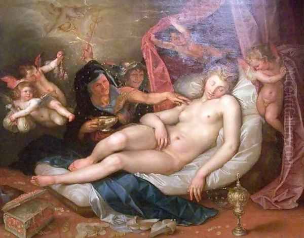 The Sleeping Danae Being Prepared to Receive Jupiter - view 1