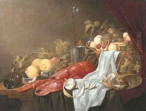 A pronk still life of a roemer by Jasper Geeraerts