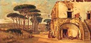 Figures in an Italian Village by Michele Giardiello