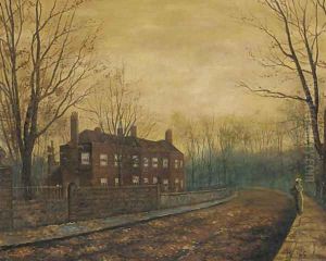 A solitary figure in a street, dusk