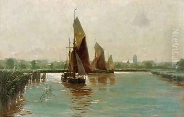 Sailing in a riverlandscape - view 1