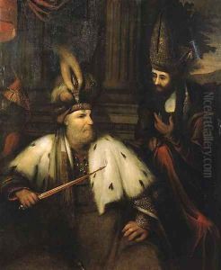 The meeting of Haman and King Ahasuerus by Aert De Gelder
