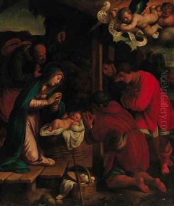 The Adoration of the Shepherds by Giovanni Francesco Guerrieri