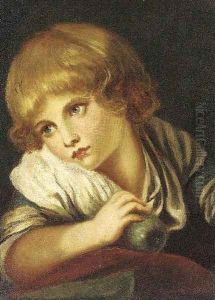 The child with an apple by Jean Baptiste Greuze