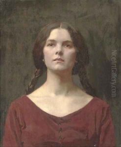 A young beauty by Thomas Cooper Gotch