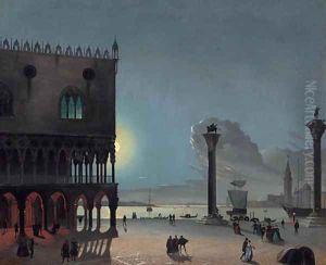 Piazza San Marco by moonlight, Venice by Carlo Grubacs