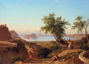 Neapolitan coastal landscape with Ischia and Capri beyond
