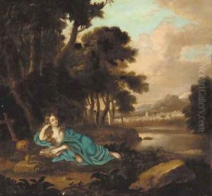 The penitent Magdalene reclining in a landscape