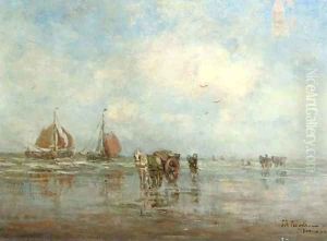 Shell fishers on the beach by Tamine Tadama Groeneveld