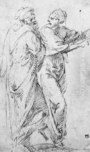 Two draped figures, one gesturing to the right thumbnail