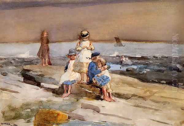 Children on the Beach - view 1