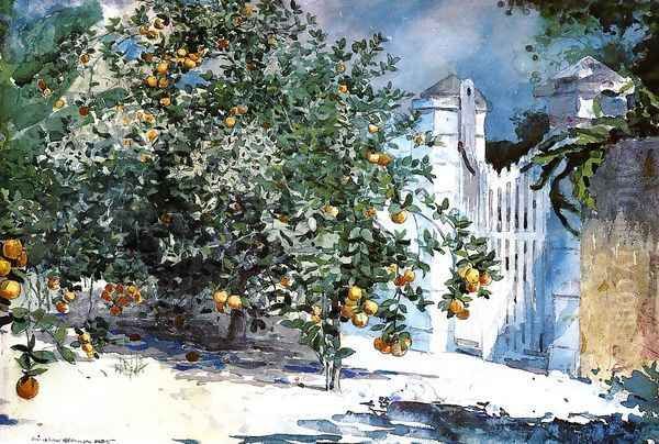 Orange Tree, Nassau (or Orange Trees and Gate) - view 1