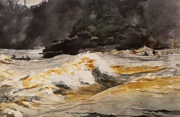 Canoes in Rapids, Saguenay River - view 1