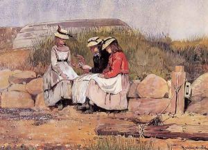 Girls with Lobster (or A Fisherman's Daughter) by Winslow Homer
