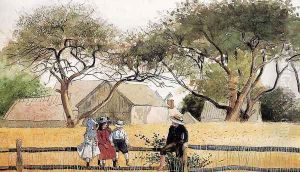 Children on a Fence by Winslow Homer