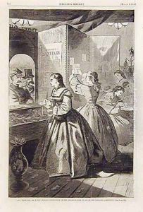 "Any Thing for Me, if You Please?"-- Post Office of the Brooklyn Fair in Aid of the Sanitary Commission by Winslow Homer
